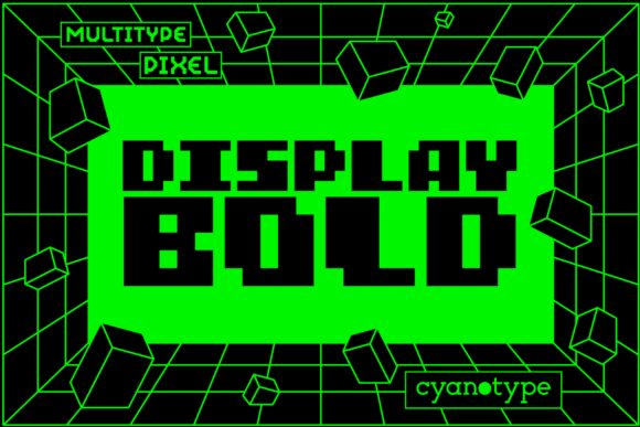Give Your Designs a Distorted Edge with MultiType Pixel Display Bold
