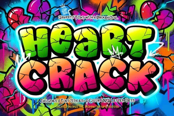 Heart Crack: The Gritty, Graffiti-Inspired Typeface for Bold Brands